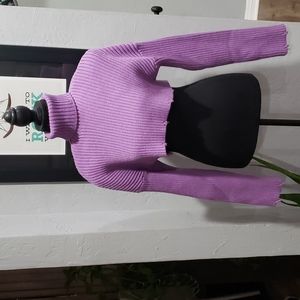 JLUXLABEL S Purple Crop Turtleneck Top